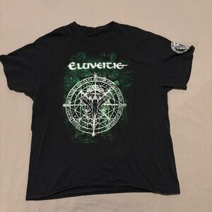 Eluveitie Shirt Large Black Metal Rock Band‎ Casual Y2K Style Grunge